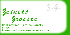 zsinett grosits business card